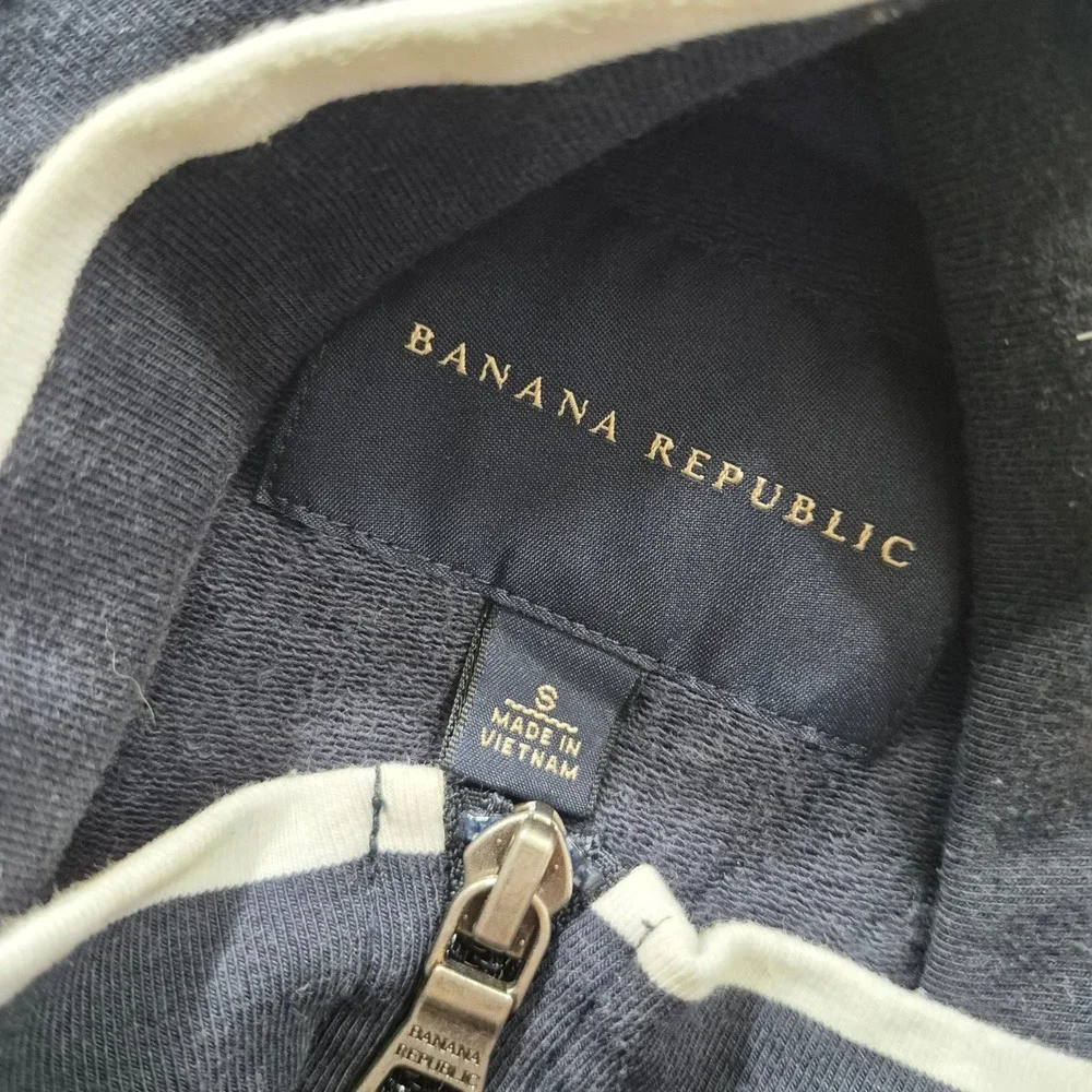 Banana Republic Track Jacket S646093 Men Small Navy Blue Sporty Streetwear Retro